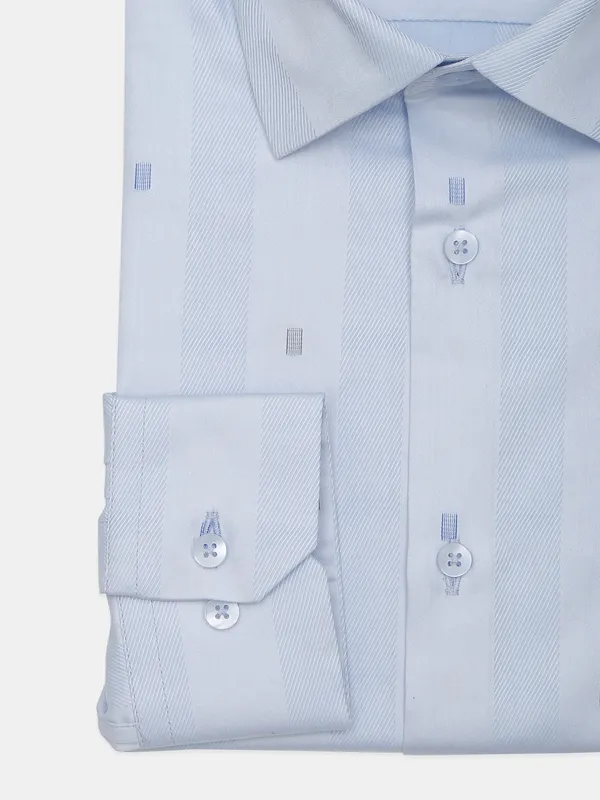 Avega powder blue cotton printed shirt