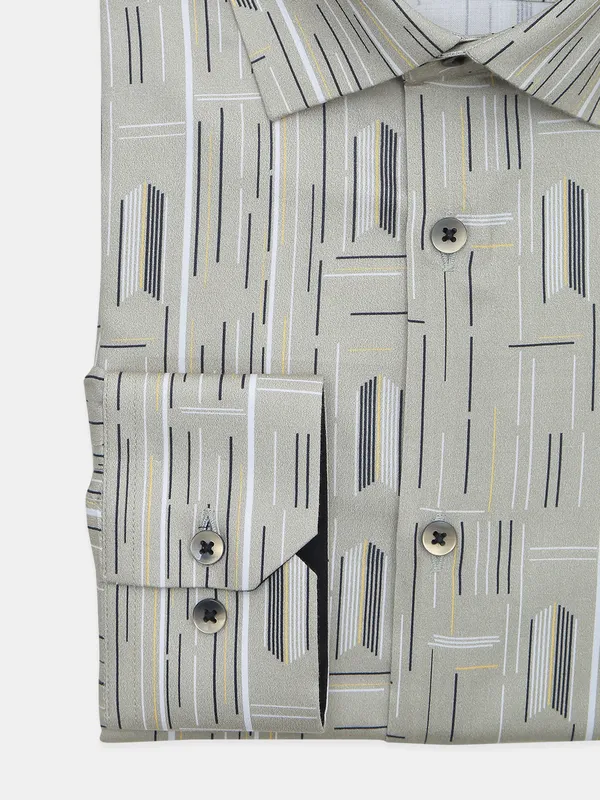 Avega presented printed beige cotton shirt