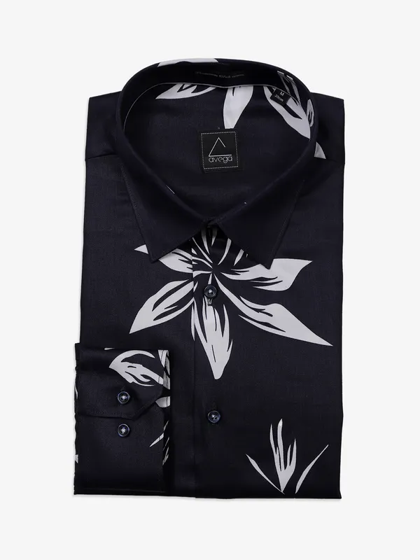 AVEGA printed black shirt