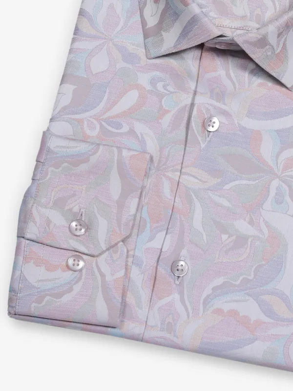 AVEGA printed silver partywear shirt