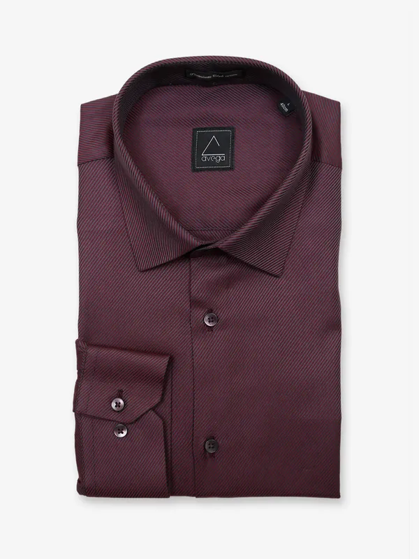 Avega purple cotton textured shirt