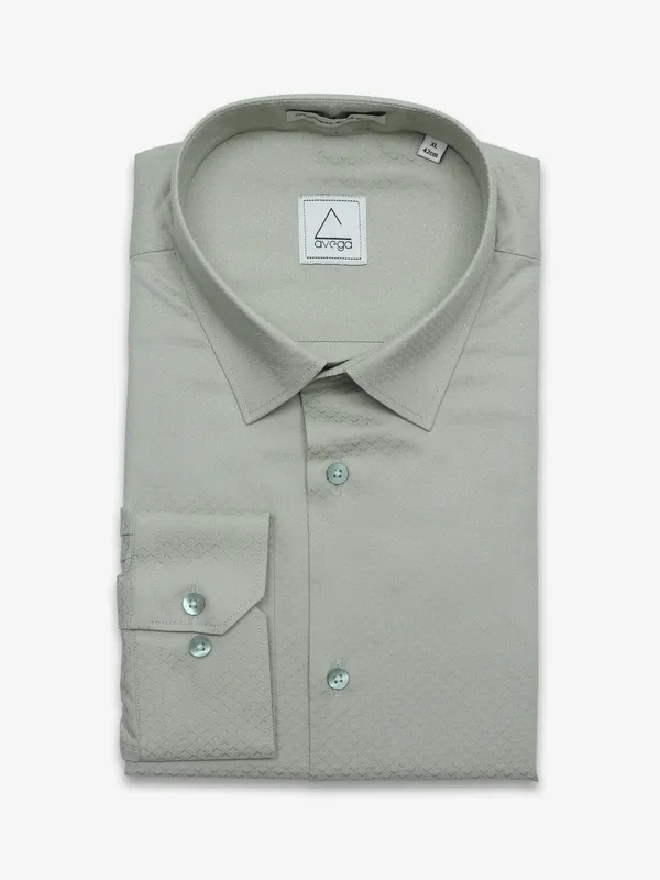 Avega sage green cotton printed shirt