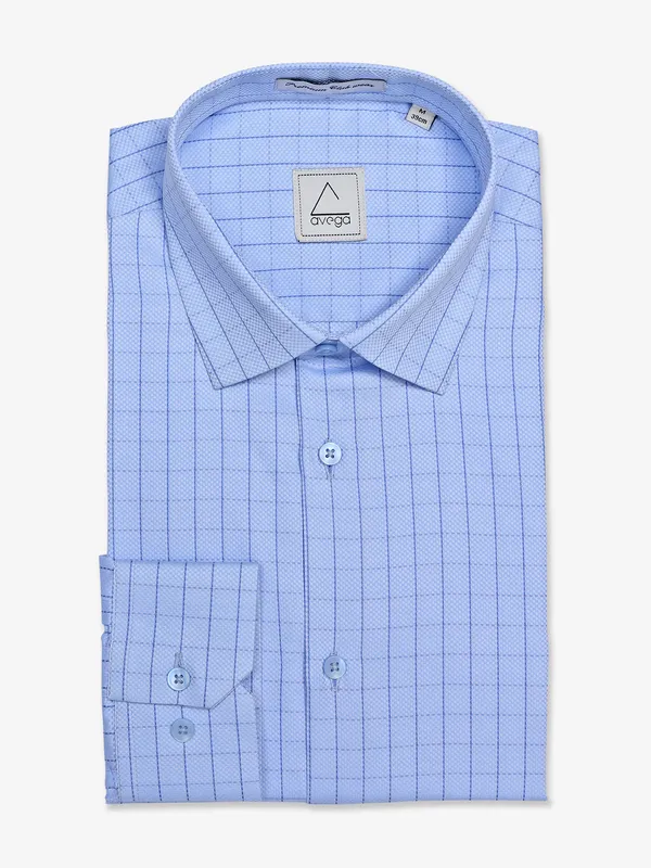 Avega sky blue checks formal shirt