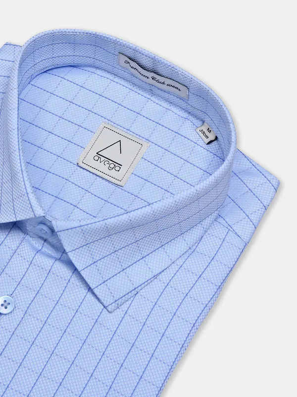 Avega sky blue checks formal shirt