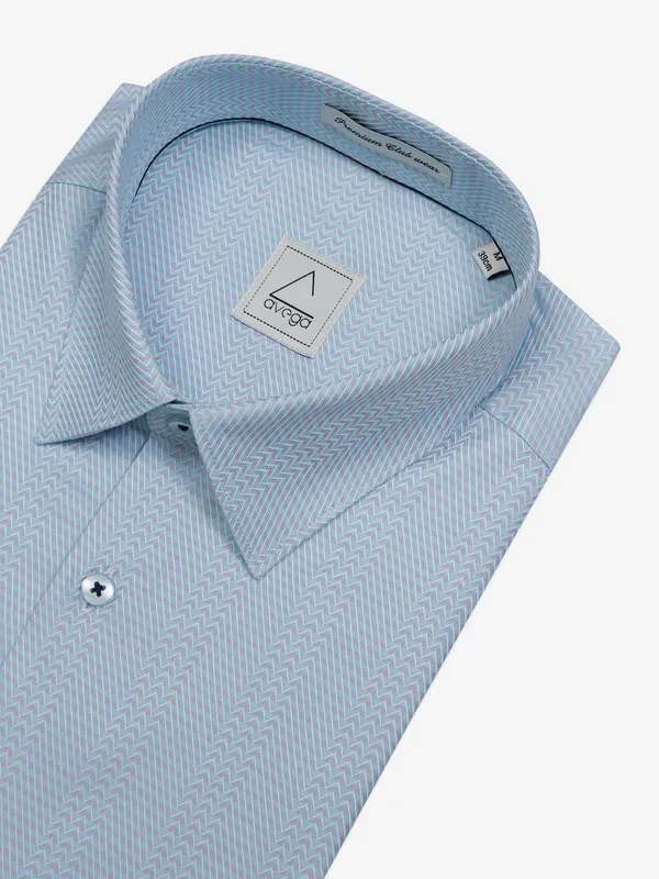Avega sky blue texture cotton shirt