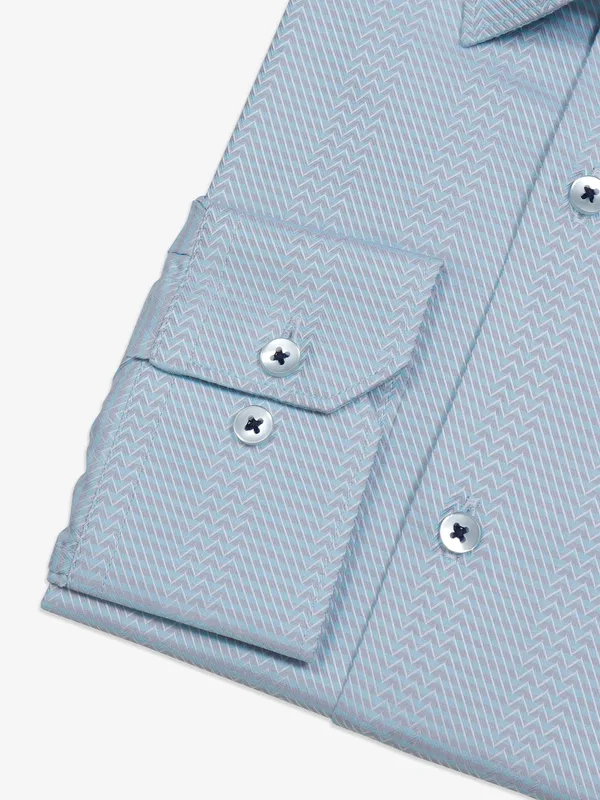 Avega sky blue texture cotton shirt