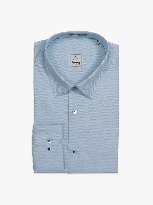 Avega sky blue texture cotton shirt
