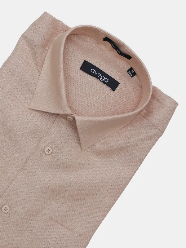 Avega solid beige formal shirt for men