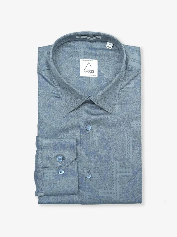 Avega stone blue texture shirt