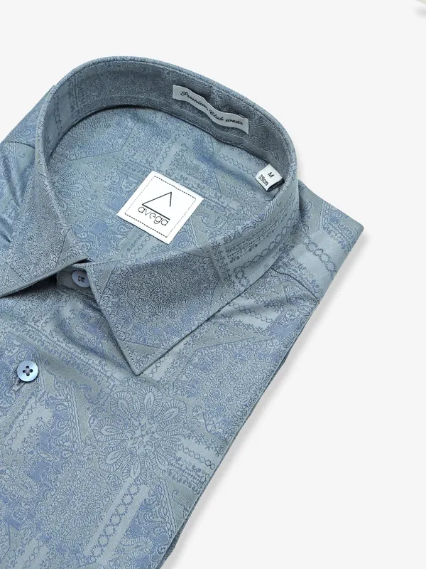 Avega stone blue texture shirt