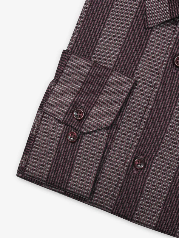 AVEGA stripe brown cotton shirt