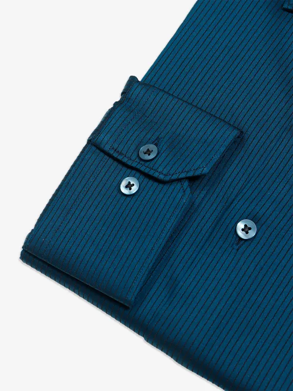 Avega stripe cotton blue shirt