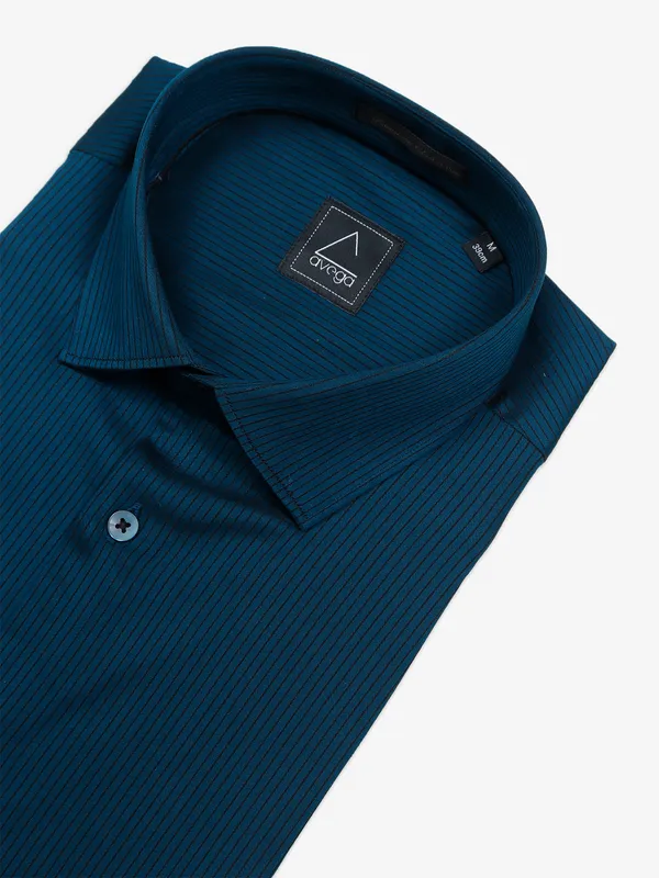 Avega stripe cotton blue shirt