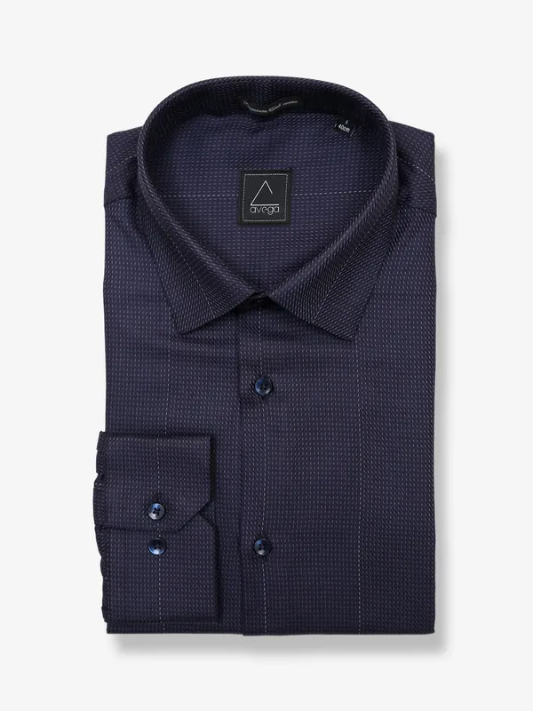 Avega stripe navy cotton shirt