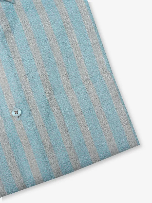 AVEGA stripe sky blue cotton shirt