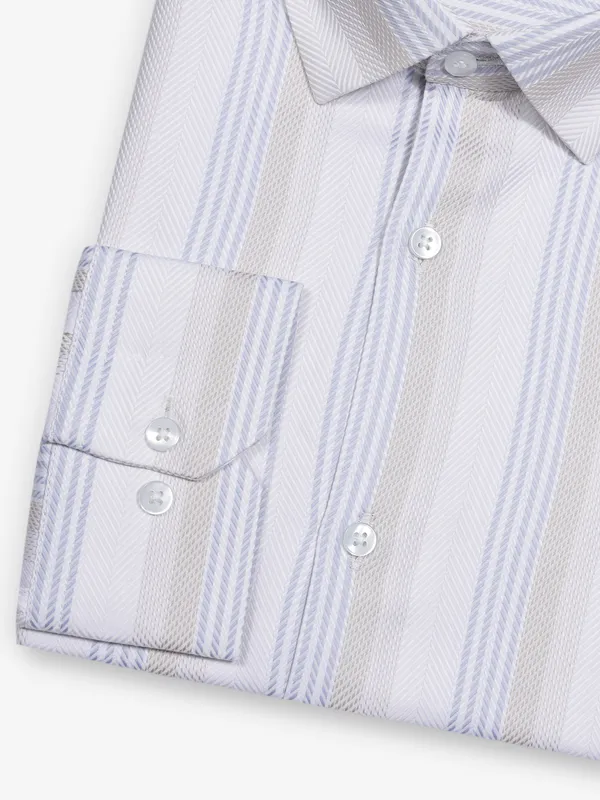 AVEGA striped white cotton partywear shirt
