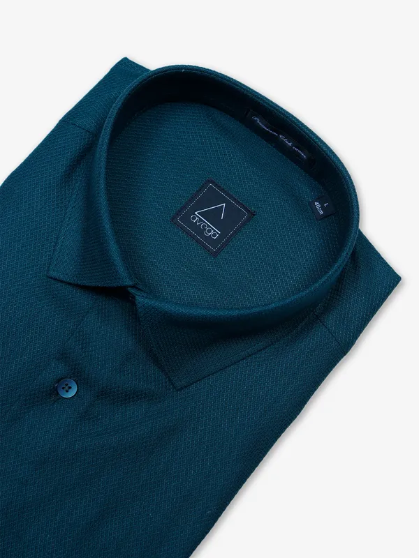 Avega teal blue cotton shirt