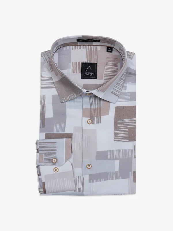 Avega texture white cotton shirt