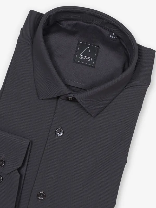 AVEGA textured black cotton party shirt