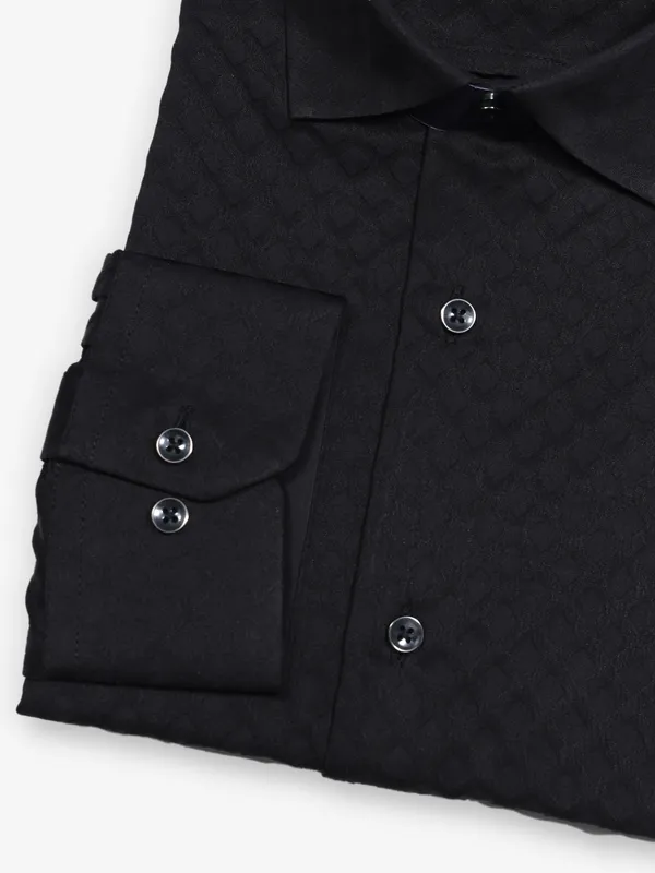 AVEGA textured black partywear shirt