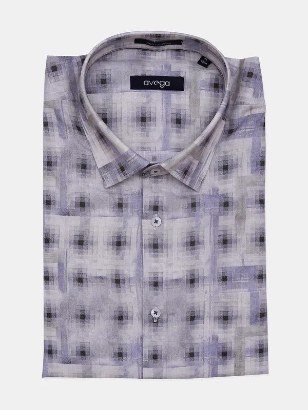 Avega violet printed party wear shirt