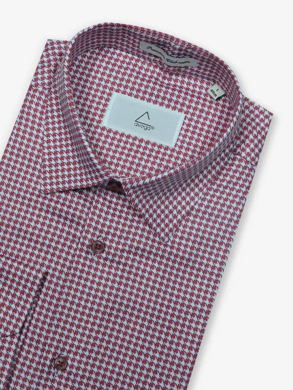 AVEGA white and maroon cotton shirt