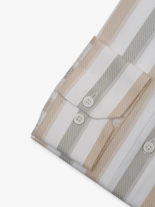Avega white and peach stripe shirt