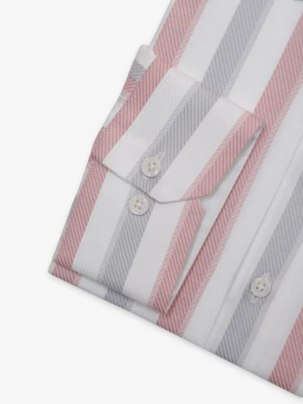 Avega white and pink stripe shirt