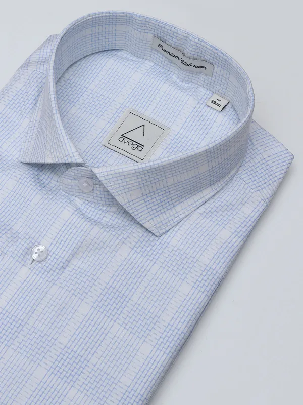 Avega white and sky blue shirt