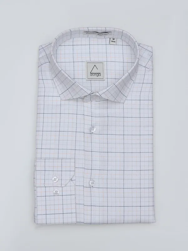 Avega white checks pattern shirt