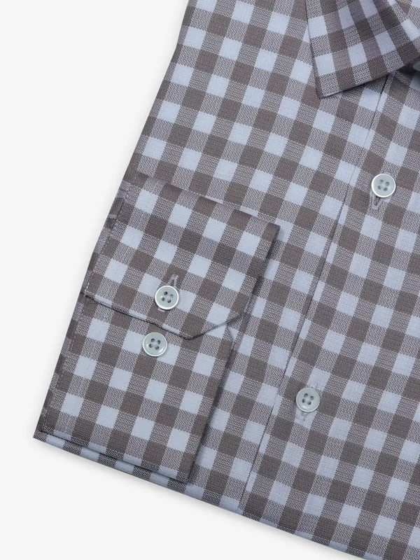 AVEGA white cotton checks shirt