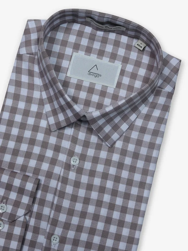 AVEGA white cotton checks shirt