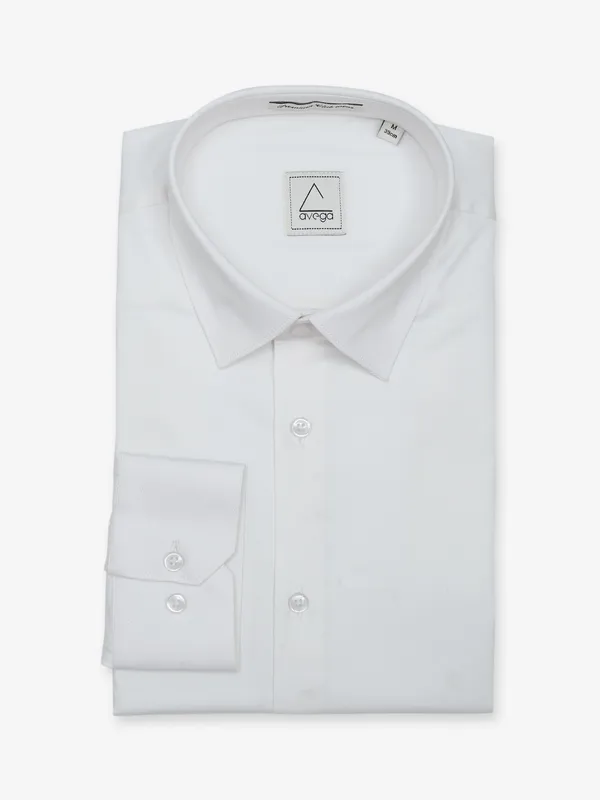 Avega white plain formal shirt