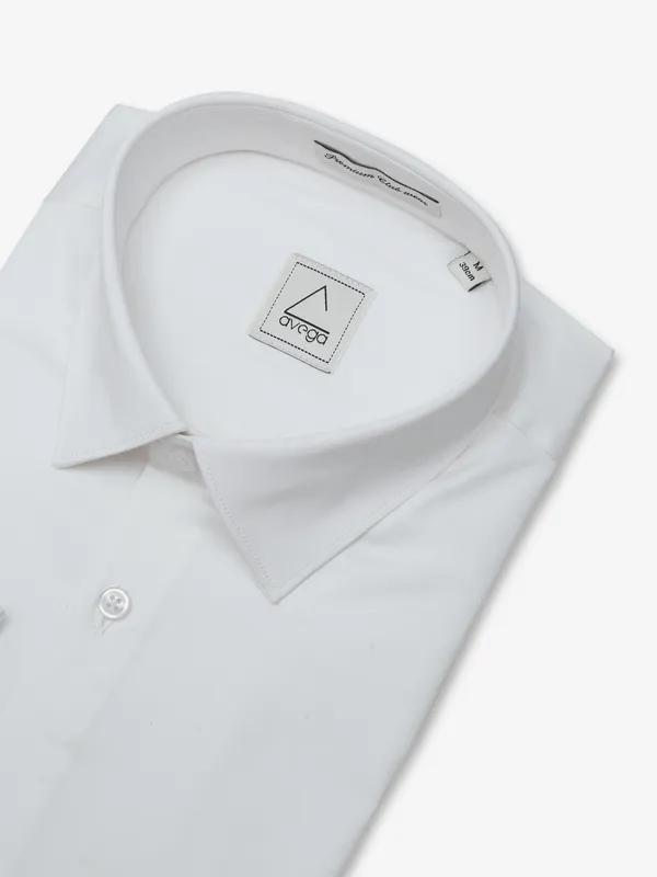 Avega white plain formal shirt