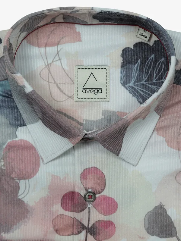 AVEGA white printed cotton shirt