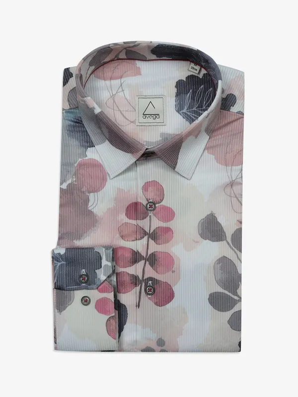 AVEGA white printed cotton shirt