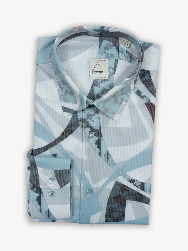 AVEGA white printed full sleeves shirt