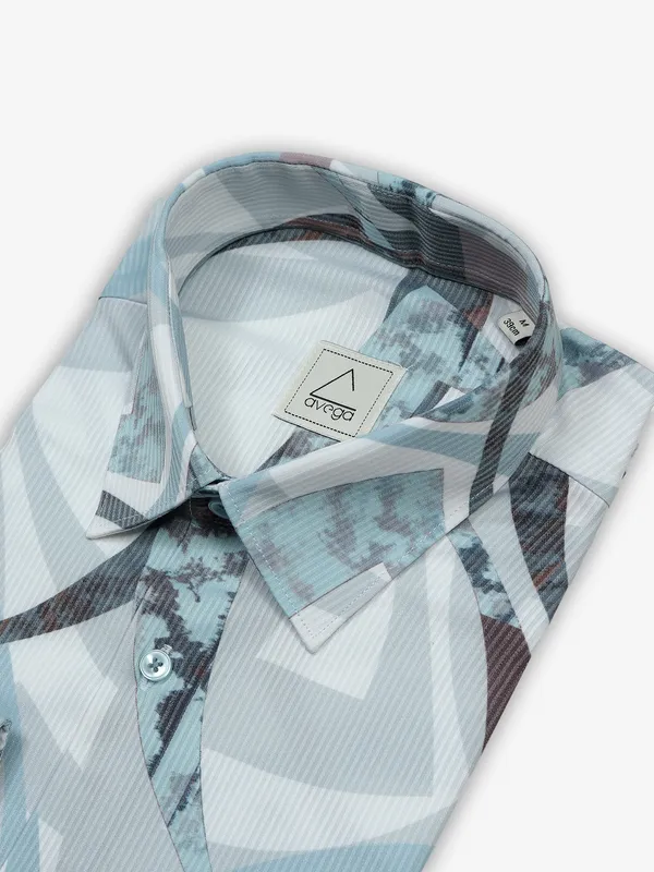 AVEGA white printed full sleeves shirt