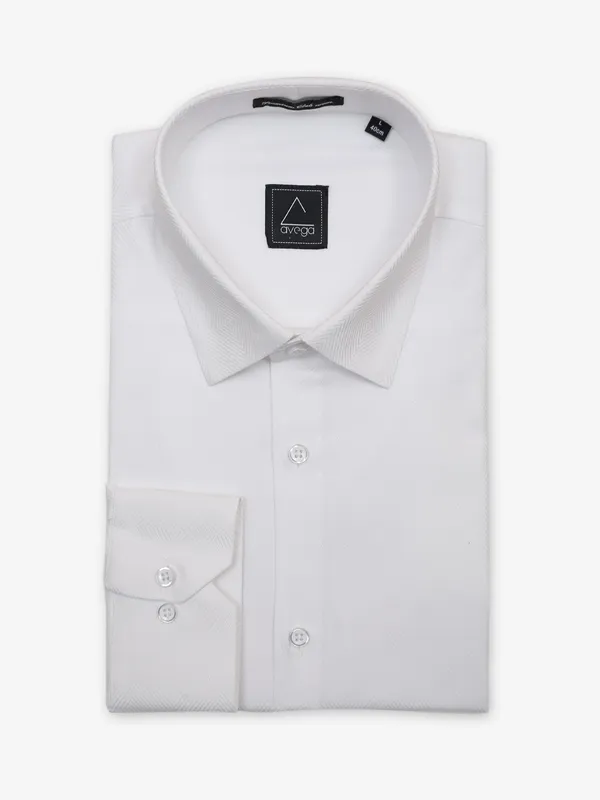 Avega white textured shirt