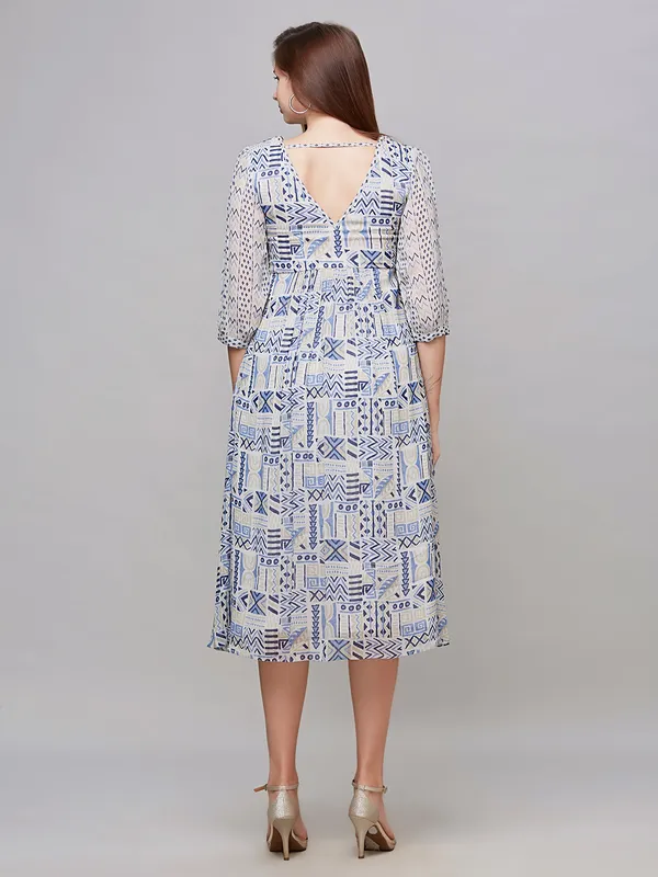 Awesome beige cotton printed kurti