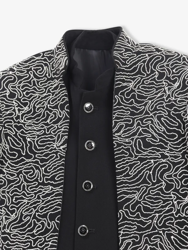 Awesome black terry rayon indowestern