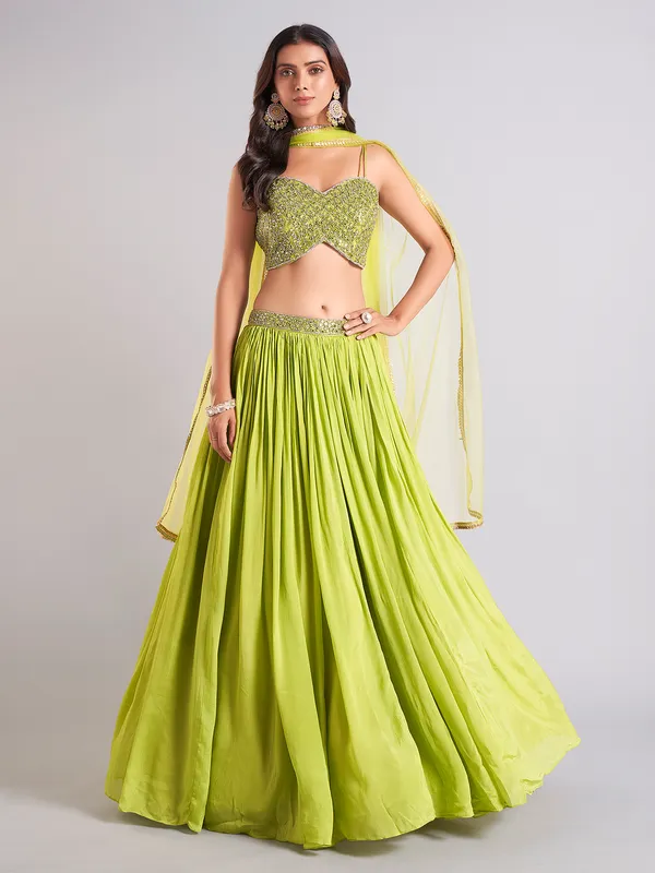 Awesome light green lehenga choli