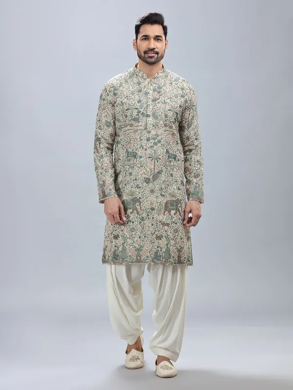 Awesome pista georgette kurta set for men