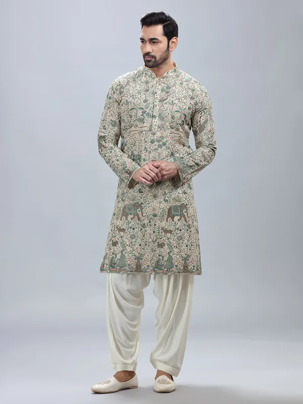 Awesome pista georgette kurta set for men