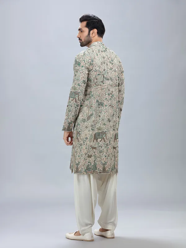 Awesome pista georgette kurta set for men
