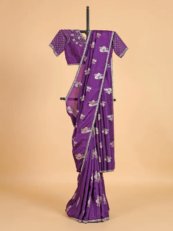 Awesome purple silk saree
