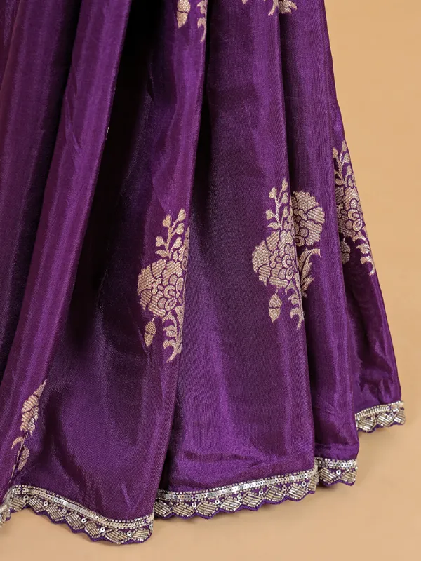 Awesome purple silk saree