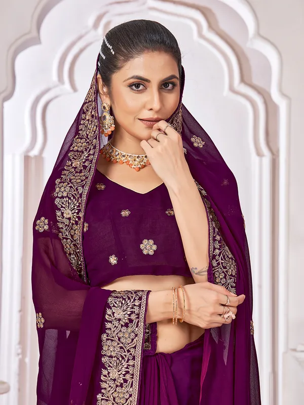 Awesome purple zari weaving saree