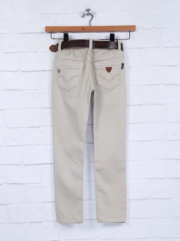 Bad Boys beige hue solid denim jeans