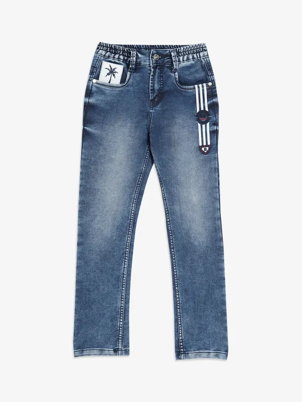 Bad Boys washed dark blue jeans